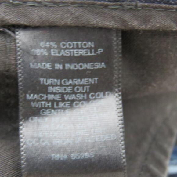 Express Editor Navy Blue Chambray Straight Leg Dress Pants Jeans Trousers 8S - Picture 8 of 8